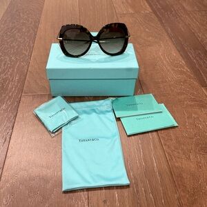Tiffany & Co. Women's Tortoiseshell Sunglasses with Gradient Brown gold accents